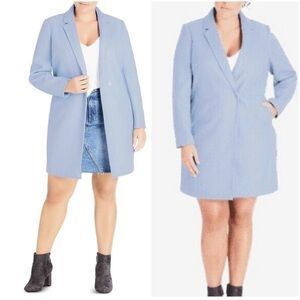 City Chic Womens Size XL/ 22 Powder Blue Winter Coat 11BQ40 Wool Blend Classic